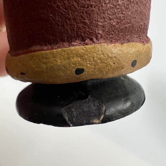 Vtg Folk Art Handmade Wooden Old World Santa Claus Small 5" Figurine Christmas - Picture 8 of 8